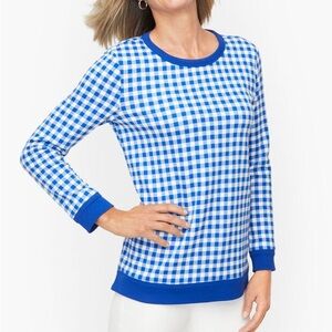Talbots Crewneck Sweatshirt-Gingham SZ L petite